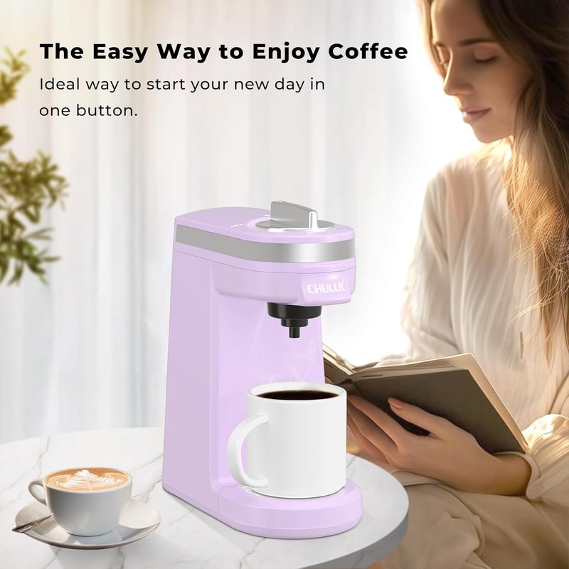 CHULUX Mini Coffee Maker for K Capsule, Single Serve Coffee Maker for One Cup Americano, Lightweight Pod Coffee Machine, Lavender - Image 5
